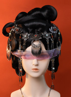 金属流苏项链复古额饰项链