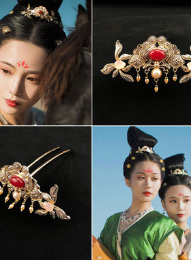 汉服头饰女古风头饰发钗古装气质造型发簪瑶姬龙母古装配饰