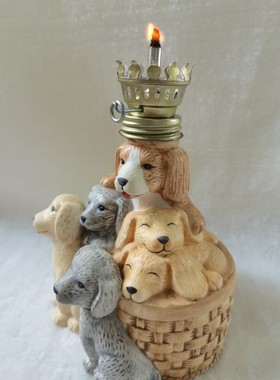 民宿摆件手绘煤油灯陶瓷珍藏老货