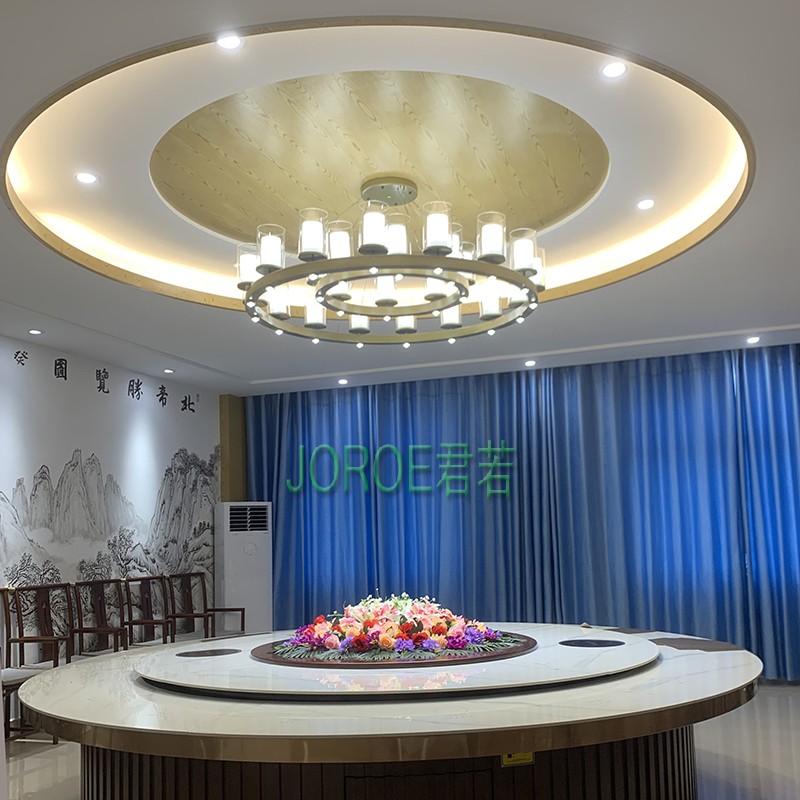 定做豪华饭店餐厅包间吊灯新中式酒店宴会湘菜馆别墅圆形水晶吊灯