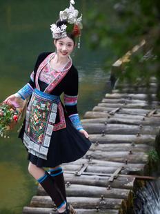 新款苗族服装女侗族贵州广西少数民族风演出服侗族盛装演出服旅拍