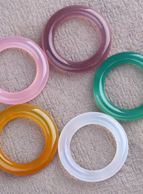 diy玛瑙细条5mm水晶圆圈耳坠玉石