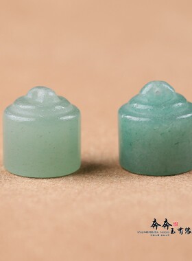 天然东陵玉原色原矿小秤砣吊坠