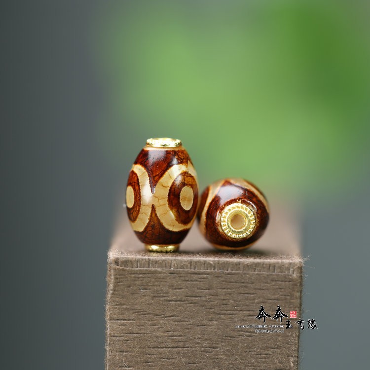 天然玛瑙10*15mm孔2mm三眼天珠桶珠米珠DIY手链项链文玩配件A176