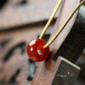 天然原矿红玛瑙苹果珠13 9mm孔5mm路路通算盘珠DIY手链吊坠A132