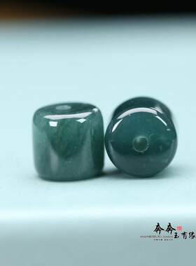 天然蓝水翡翠桶珠手链手串配饰