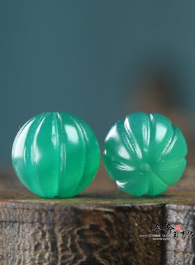 新品纯天然绿玛瑙南瓜珠挂件配饰