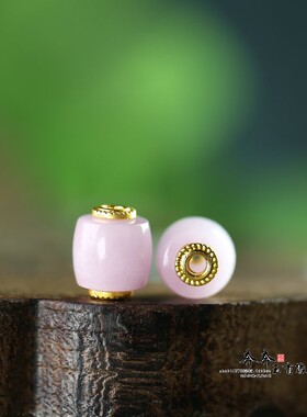 天然水晶紫锂辉9*10mm孔约2mm老型桶珠镶嵌diy手链配饰甜美Y153