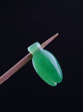 天然石冰绿玉兰花苞小吊坠饰品