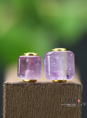 深紫色系水晶串珠方糖珠约8/10mm镶孔2mmdiy手链配饰配件饰品J45