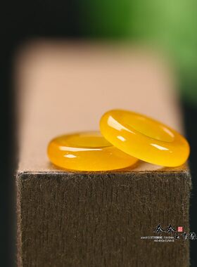 天然黄龙玉圆环约13/15mm内孔7/8mmdiy项链玉石跑环配饰配珠耳坠