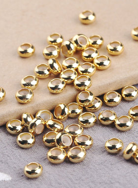 18K金硅胶定位珠6mm算盘珠隔片防滑串饰diy手链手绳项链配件J10