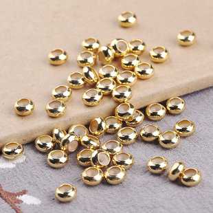 18K金硅胶定位珠6mm算盘珠隔片防滑串饰diy手链手绳项链配件J10