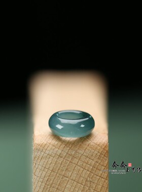 天然A货蓝水翡翠10*4mm大孔5mm圆环路路通算盘珠DIY珠链串饰A222