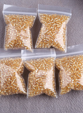 3mm迷你小隔珠黄色玻璃小珠子串手链项链隔片垫珠百搭1包约500颗