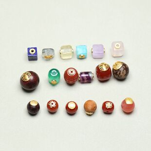 新品镶嵌十八连套款檀木南红玛瑙萤石方块天河石等款式好看百搭
