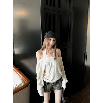 设计感假两件针织衫女春秋2026