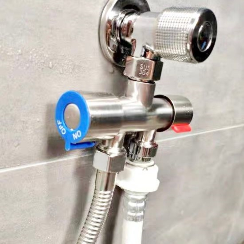 转接头分水阀分水器三角阀淋浴洗衣机通用马桶水龙头双控专用