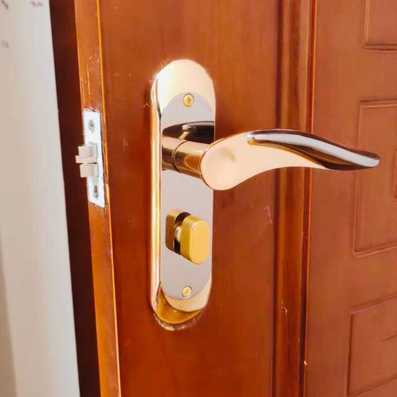 室内单舌门锁机械锁具配件木门卧室家用门把手换锁老式房间手柄图片