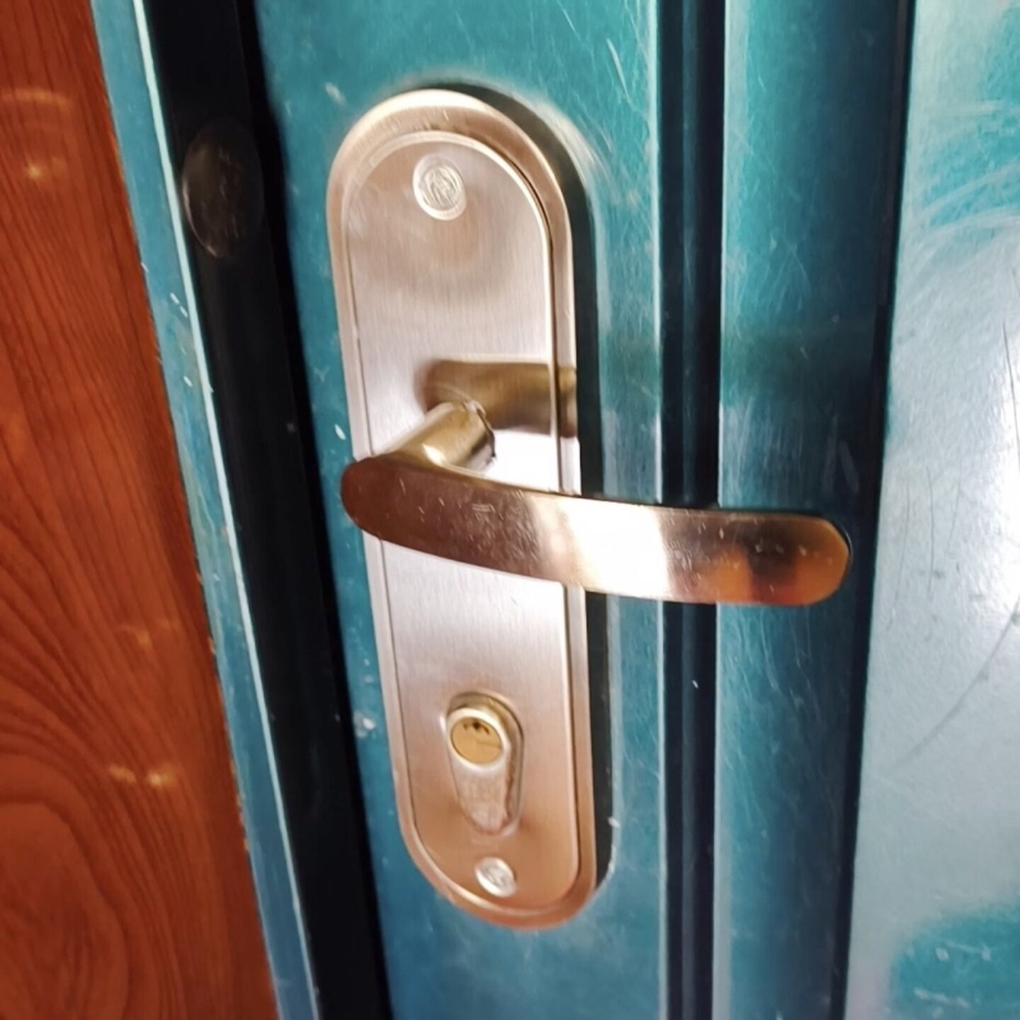 门拉手老九型防盗门把手新九不锈钢老式椭圆孔老款拉手锌合金大门图片