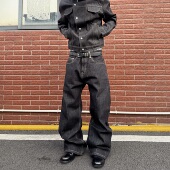 子 男女cleanfit裤 HY711 16盎司赤耳窄幅红边A字直筒原牛牛仔裤