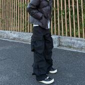 肌理感多口袋cargo设计感工装 裤 男美式 HY711 弯刀宽松阔腿长裤