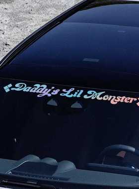 包邮前后风挡Daddy's Lil Monster风挡贴纸汽车个性改装窗装饰贴