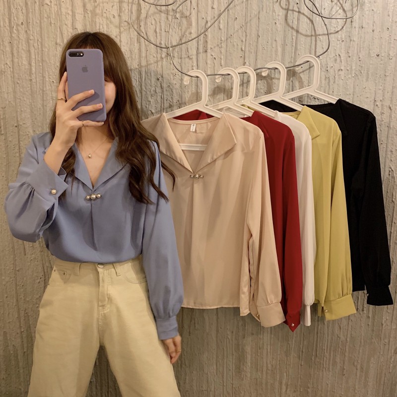Real shot real price French jacket autumn 2020 new Korean long sleeve shirt women's design shirt