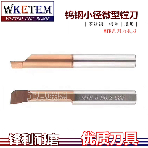 钨钢小孔径微型镗刀高性能不锈钢小径镗孔刀MTR3 4 5 6合金内孔刀