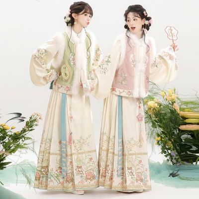 盈瓷明制立领琵琶袖对襟袄马面裙