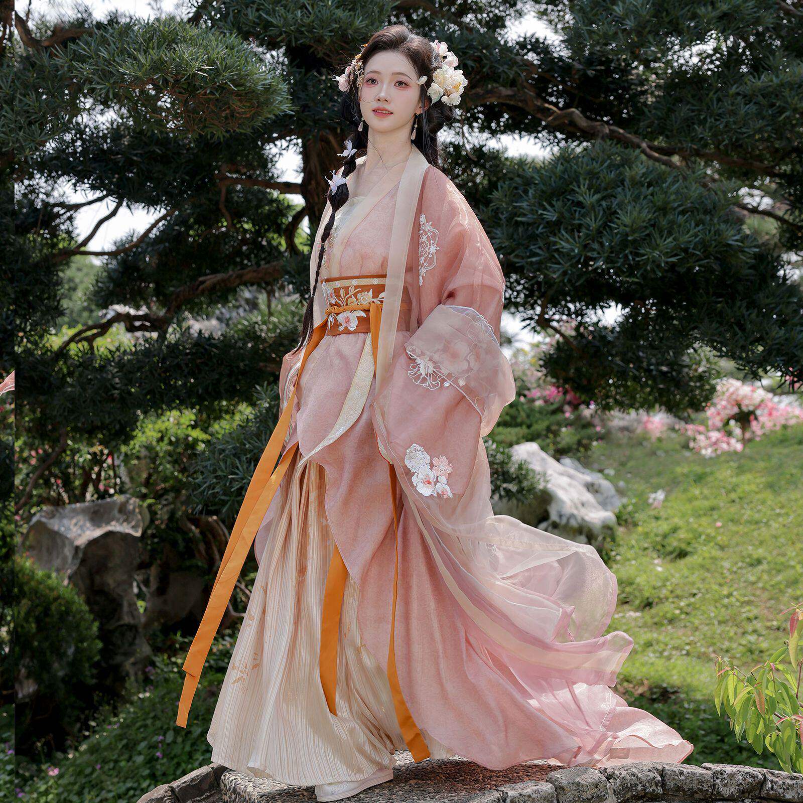 赤玉韶华魏晋风刺绣大袖汉服