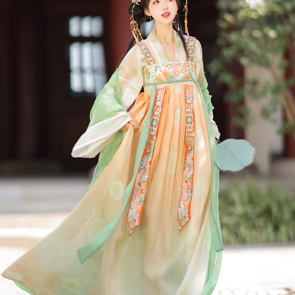 【倾欢渡】唐制春秋原创汉服女齐胸刺绣襦裙汉元素中国风日常套装