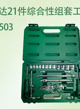 世达21件套世达09503综合性组套工具套装10MM套筒扳手钳子工具箱