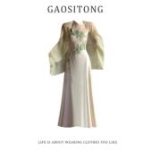 提花旗袍长裙套装 法式 气质温柔风披肩女早春2026新中式