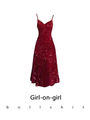 红色丝绒连衣裙圣诞穿搭女秋冬