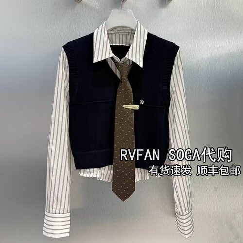 REVANYAYA芮范雅2026冬季新款假两件翻领长袖衬衫女上衣R90901114