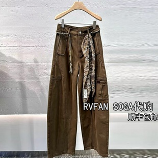 REVANYAYA芮范雅冬季新款小个子工装牛仔裤女弯月长裤子R91302614