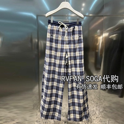 REVANYAYA芮范雅2025冬新款加绒保暖阔腿裤女直筒长裤子R91302080