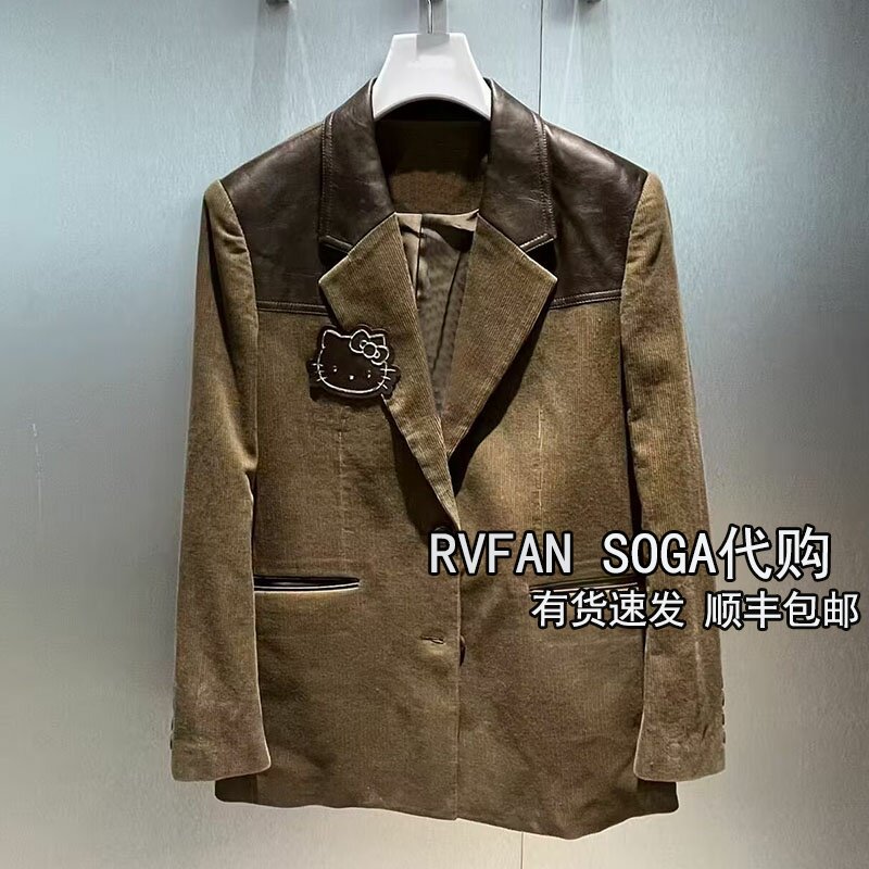 REVANYAYA芮范雅2026秋季新款复古灯芯绒西装外套女外套R72601061
