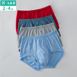 父亲短裤 ab男士 中高腰宽松大码 纯棉三条透气小平角裤 L609 内裤