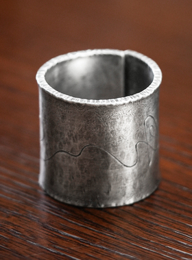 斑锡龙一修作品纯锡无事盖置手工锡器茶具盖托茶宠茶道配件文玩