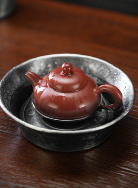 斑锡龙一修纯锡一梦壶承壶托干泡盘壶垫温壶功夫茶具承托茶道零配