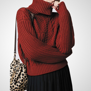 2025冬季新款女装欧美纯色简约长袖打底衫高领套头毛衣女短款显瘦