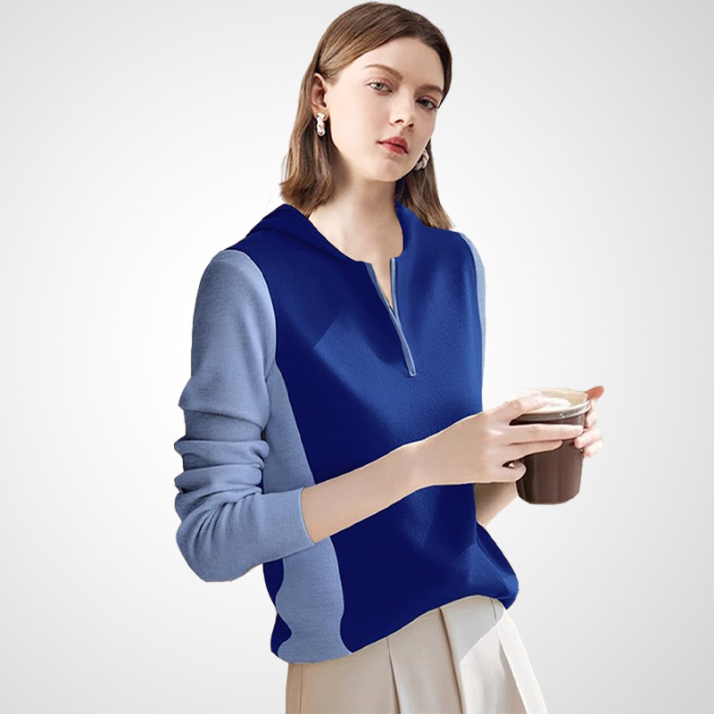 兰卡时尚运动拼接连帽卫衣女2025年秋冬新款小众时尚宽松套头上衣,女装/女士精品,卫衣/绒衫,淘宝优惠券,粉丝福利购,淘宝优惠卷