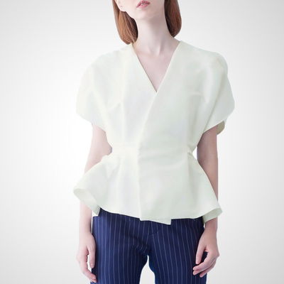 时尚设计感小众白色收腰显瘦衬衫