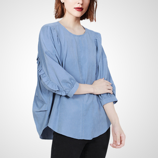 春款时尚潮流洋气减龄T恤欧美2026年新款七分袖大码宽松百搭上衣