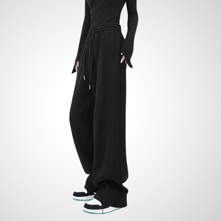 2026春款新款时尚显瘦黑色休闲裤女个性修身高腰显高气质百搭裤子