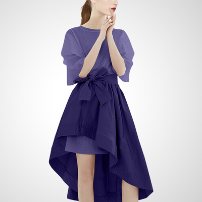 0女神范时尚气质T恤不规则套裙