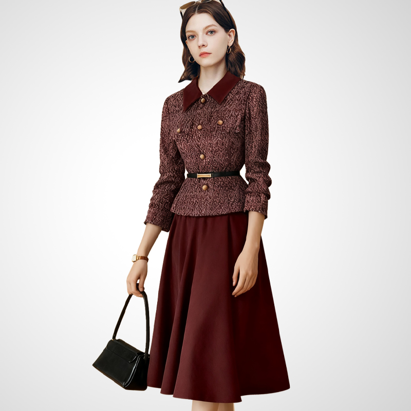 法式复古时尚小香风套装裙