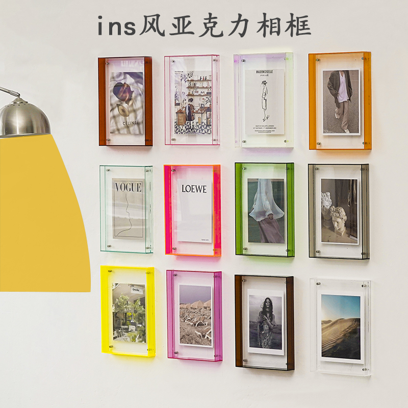 亚克力相框定制婚纱海报框摆台拼图挂墙广告架照片桌面展示框摆件